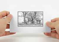 Winter-well-shed-4x6-white-black-interior-border-horizontal-mat-hands